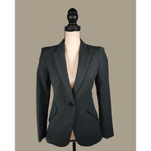 White House Black Market Women's Editor Blazer Size XS Spruce Green NWT FLAW